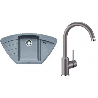Set Blanco 14 - D (dřez Zia 9 E + baterie Mida) Aluminium