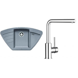 Set Blanco 14 - C (dřez Zia 9 E + baterie Mila) Aluminium