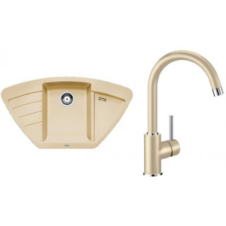 Set Blanco 14 - D (dřez Zia 9 E Béžová champagne + baterie Mida Béžová champagne)