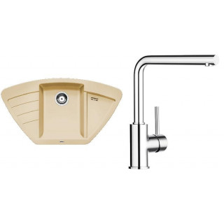Set Blanco 14 - C (dřez Zia 9 E + baterie Mila) Béžová champagne