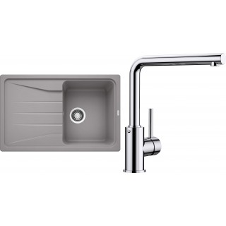 Set Blanco 08-A (dřez Sona 45 S Aluminium + baterie Mila Chrom)