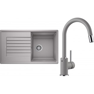 Set Blanco 10-D (dřez Zia 5 S Aluminium + baterie Mida-S Aluminium)