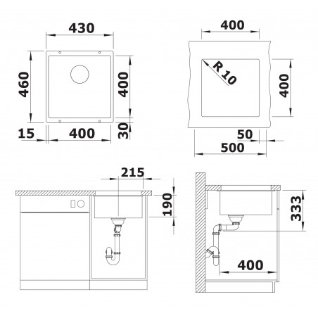 Kuchyňský dřez Blanco Rotan 400-U Bílá