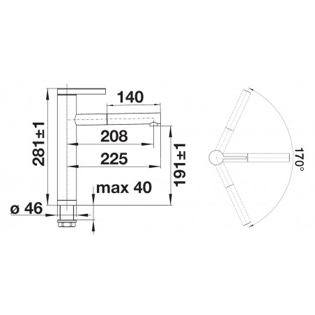 Kuchyňská baterie Blanco Linee-S Černá