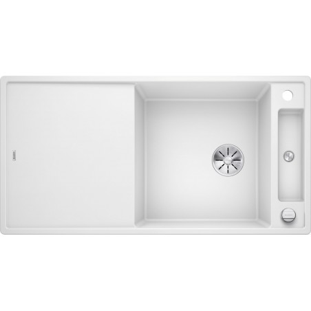 Kuchyňský dřez Blanco Axia III XL 6 S Bílá, s krájecí deskou a excentrem, se skleněnou krájecí deskou