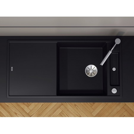 Kuchyňský dřez Blanco Axia III XL 6 S Černá, s krájecí deskou a excentrem, se skleněnou krájecí deskou