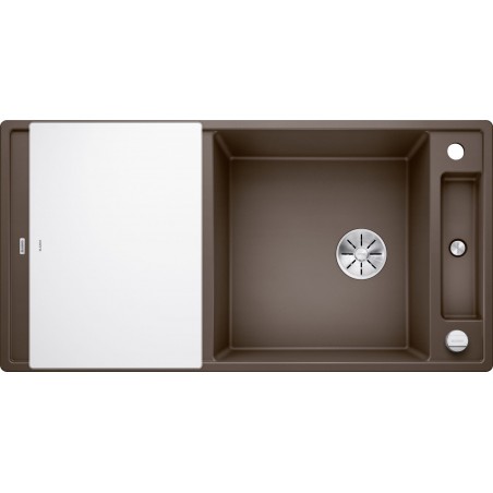 Kuchyňský dřez Blanco Axia III XL 6 S Kávová, s krájecí deskou a excentrem, se skleněnou krájecí deskou Kuchyňský dřez Blanco Axia III XL 6 S Kávová, s krájecí deskou a excentrem, se skleněnou krájecí deskou