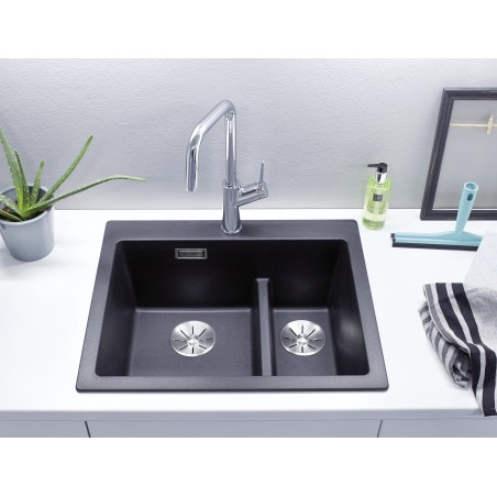 Kuchyňský dřez Blanco Pleon 6 Split Černá, bez excentru