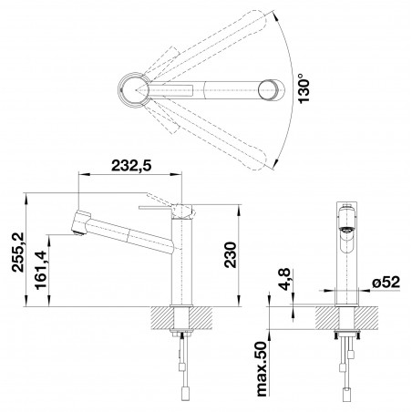 Kuchyňská baterie Blanco Ambis-S Nerez kartáčovaná