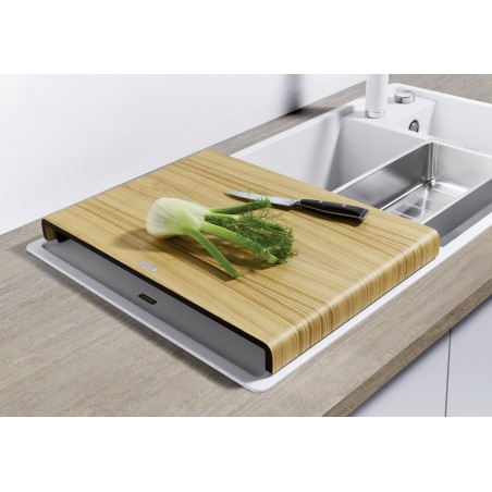 Kuchyňský dřez Blanco Axia III 6 S Černá, pravý, s dřevěnou krájecí deskou a miskou