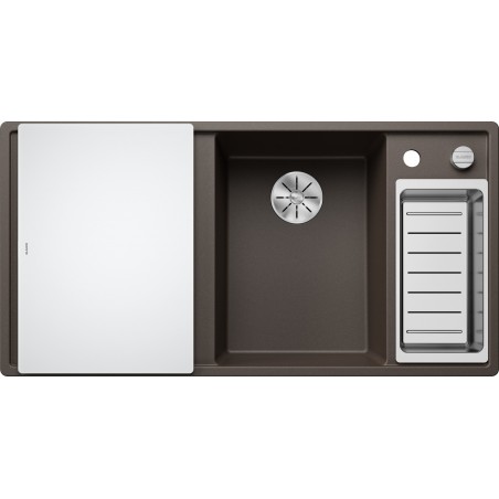 Kuchyňský dřez Blanco Axia III 6 S Kávová, pravý, se skleněnou krájecí deskou a miskou