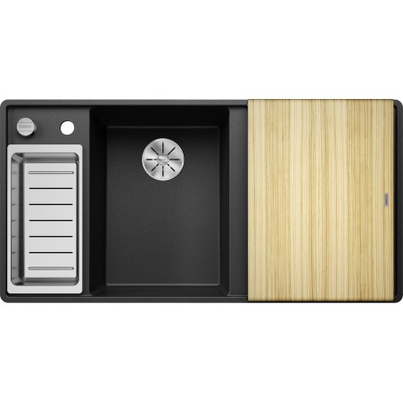 Kuchyňský dřez Blanco Axia III 6 S-F Antracit, levý, s dřevěnou krájecí deskou a miskou