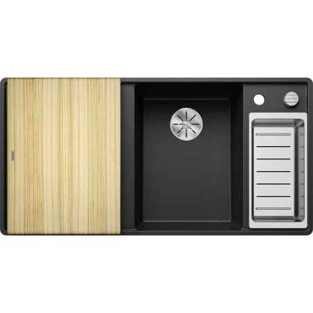 Kuchyňský dřez Blanco Axia III 6 S-F Antracit, pravý, s dřevěnou krájecí deskou a miskou