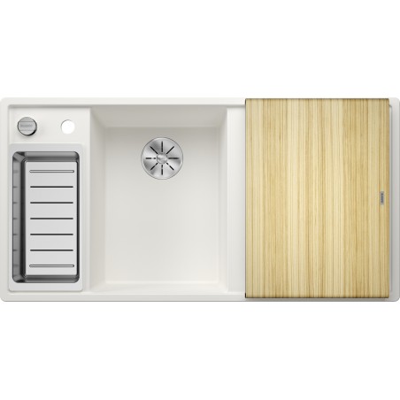 Kuchyňský dřez Blanco Axia III 6 S Bílá, levý, s dřevěnou krájecí deskou a miskou