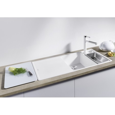 Kuchyňský dřez Blanco Axia III 6 S Černá, levý, se skleněnou krájecí deskou a miskou