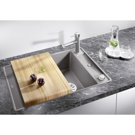 Kuchyňský dřez Blanco Axia III 45 S-F Antracit, s dřevěnou krájecí deskou
