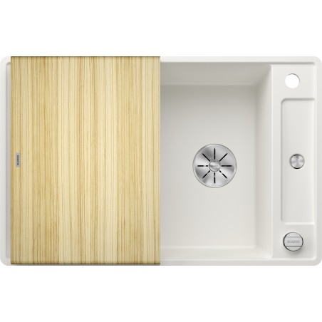 Kuchyňský dřez Blanco Axia III 45 S-F Bílá, s dřevěnou krájecí deskou