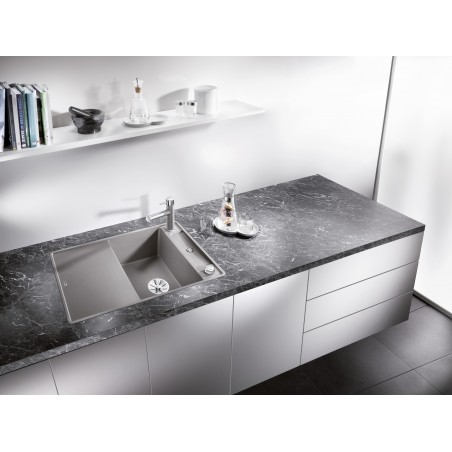 Kuchyňský dřez Blanco Axia III 45 S-F Kávová, s dřevěnou krájecí deskou