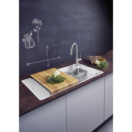 Kuchyňský dřez Blanco Axia III 5 S-F Černá, s dřevěnou krájecí deskou