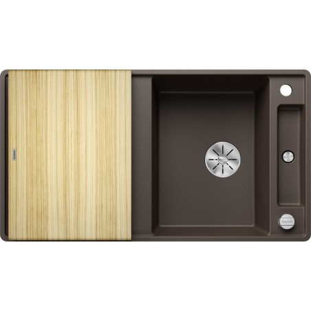 Kuchyňský dřez Blanco Axia III 5 S-F Kávová, s dřevěnou krájecí deskou