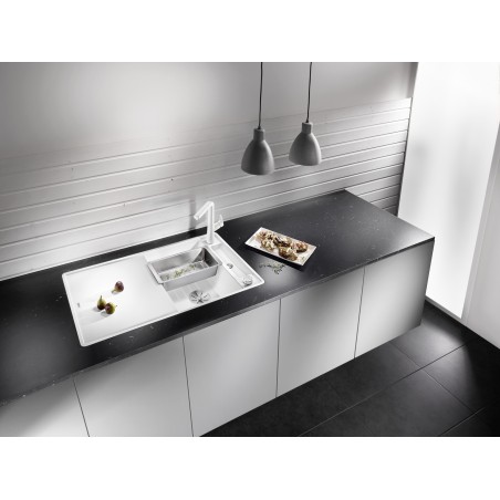 Kuchyňský dřez Blanco Axia III 5 S-F Kávová, s dřevěnou krájecí deskou