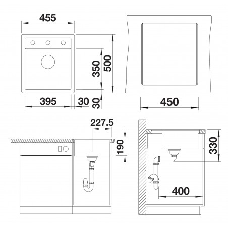 Kuchyňský dřez Blanco Dalago 45-F Šedá skála