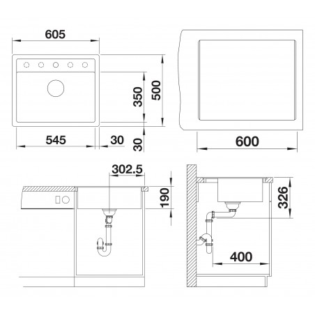 Kuchyňský dřez Blanco Dalago 6-F Šedá skála, s excentrem