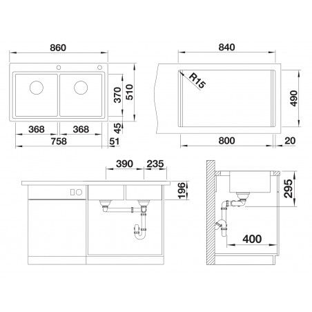 Kuchyňský dřez Blanco Divon II 8-IF Hedvábný lesk