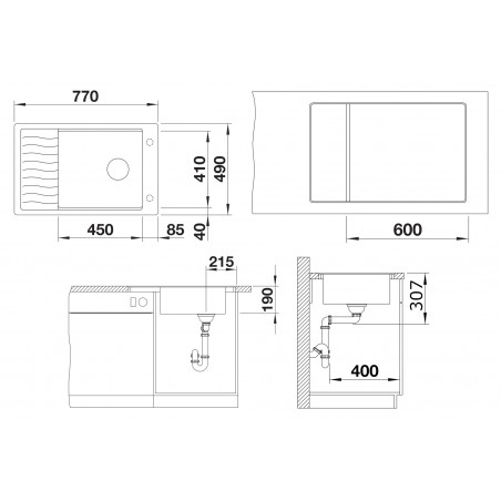 Kuchyňský dřez Blanco Elon XL 6 S-F Bílá, s odkapávací mřížkou a excentrem