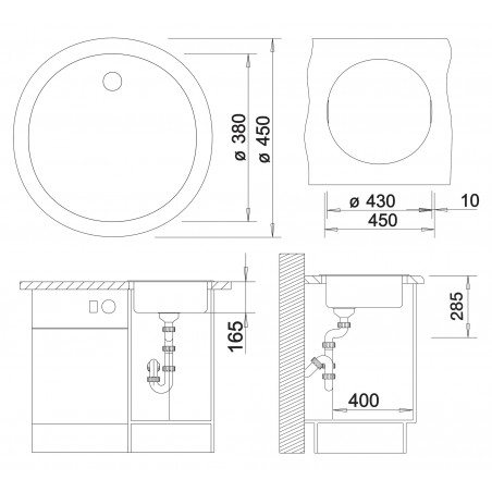 Kuchyňský dřez Blanco Rondo Kávová
