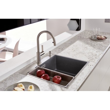 Kuchyňský dřez Blanco Subline 500-IF/A Černá, s excentrem
