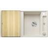 Kuchyňský dřez Blanco Axia III 5 S Bílá soft, s dřevěnou krájecí deskou