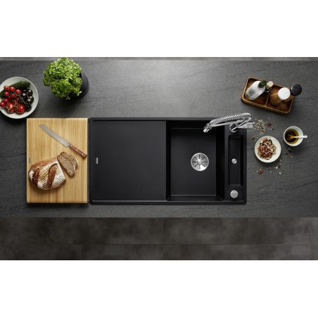 Kuchyňský dřez Blanco Axia III 5 S Šedá vulkán, s dřevěnou krájecí deskou