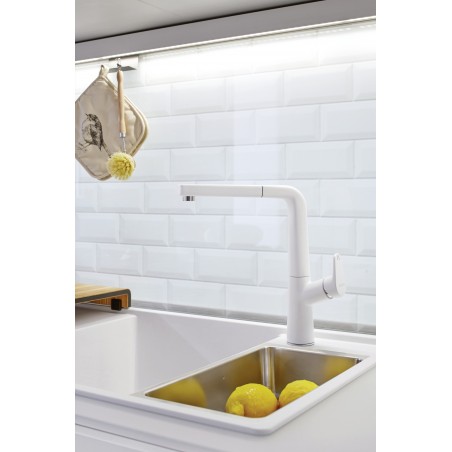 Kuchyňský dřez Blanco Axia III 6 S Bílá soft, pravý, se skleněnou krájecí deskou a miskou