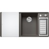 Kuchyňský dřez Blanco Axia III 6 S-F Šedá vulkán, pravý, se skleněnou krájecí deskou a miskou
