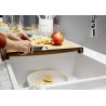 Kuchyňský dřez Blanco Axia III XL 6 S Bílá soft, s dřevěnou krájecí deskou