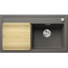 Kuchyňský dřez Blanco Zenar 5 S Šedá vulkán, pravý, s dřevěnou krájecí deskou