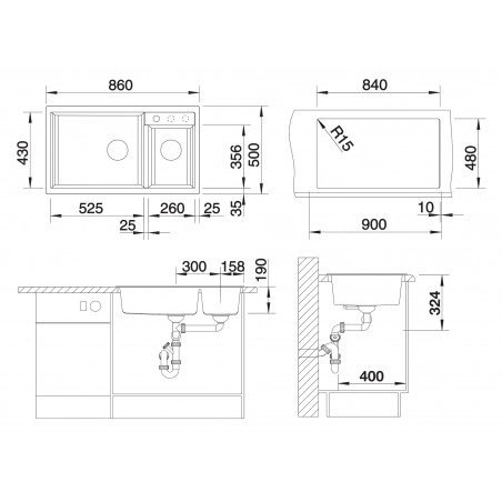 Kuchyňský dřez Blanco Metra 9 Šedá vulkán