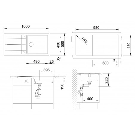 Kuchyňský dřez Blanco Metra XL 6 S Bílá soft, s excentrem