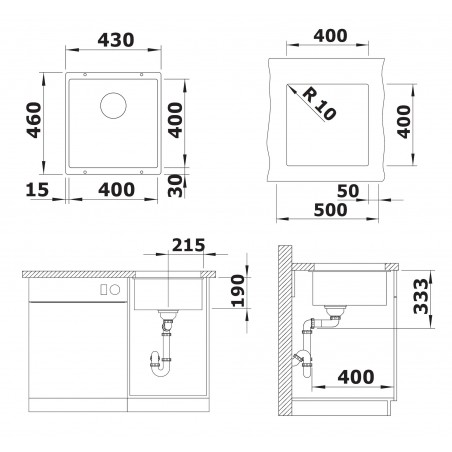 Kuchyňský dřez Blanco Rotan 400-U Bílá soft