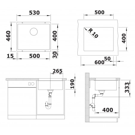 Kuchyňský dřez Blanco Rotan 500-U Bílá soft