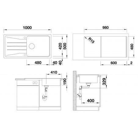 Kuchyňský dřez Blanco Sona XL 6 S Bílá soft