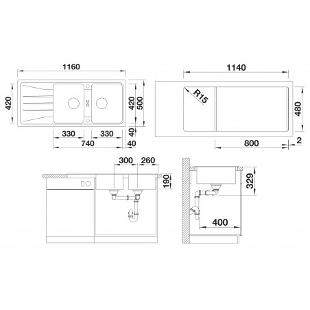 Kuchyňský dřez Blanco Sona 8 S Bílá soft