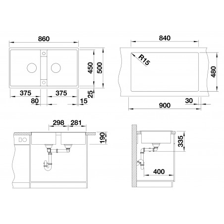 Kuchyňský dřez Blanco Zia 9 Bílá soft