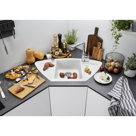 Kuchyňský dřez Blanco Zia 9 E Bílá soft, s excentrem