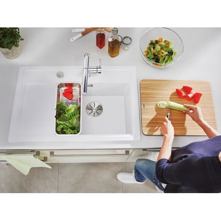 Kuchyňský dřez Blanco Zenar XL 6 S Compact Bílá soft, s excentrem