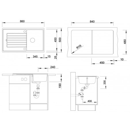 Kuchyňský dřez Blanco Zia 45 SL Bílá soft