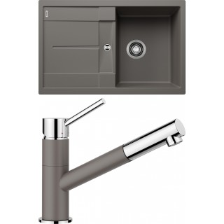 Set Blanco 09-D 25 (dřez Metra 45 S Šedá vulkán + baterie Kano-S Šedá vulkán)
