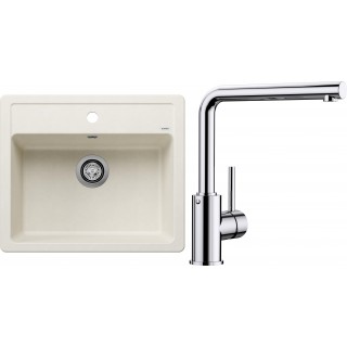 Set Blanco 07-A 25 (dřez Legra 6 Bílá soft + baterie Mila Chrom)