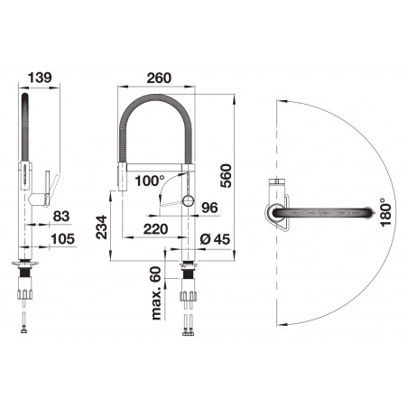Kuchyňská baterie Blanco Culina-S II Dark Steel